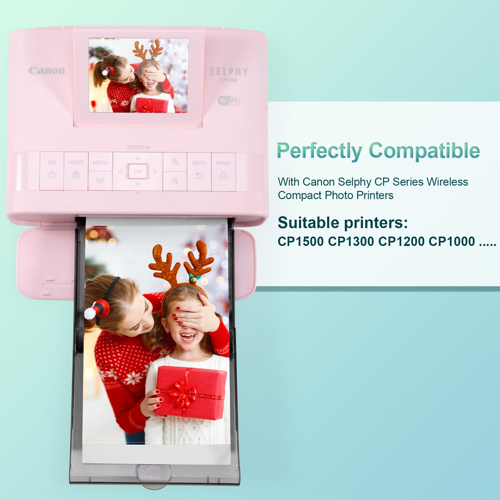 2 Pack Replace for Canon Selphy CP1300 Paper and Ink, KP-108IN 6